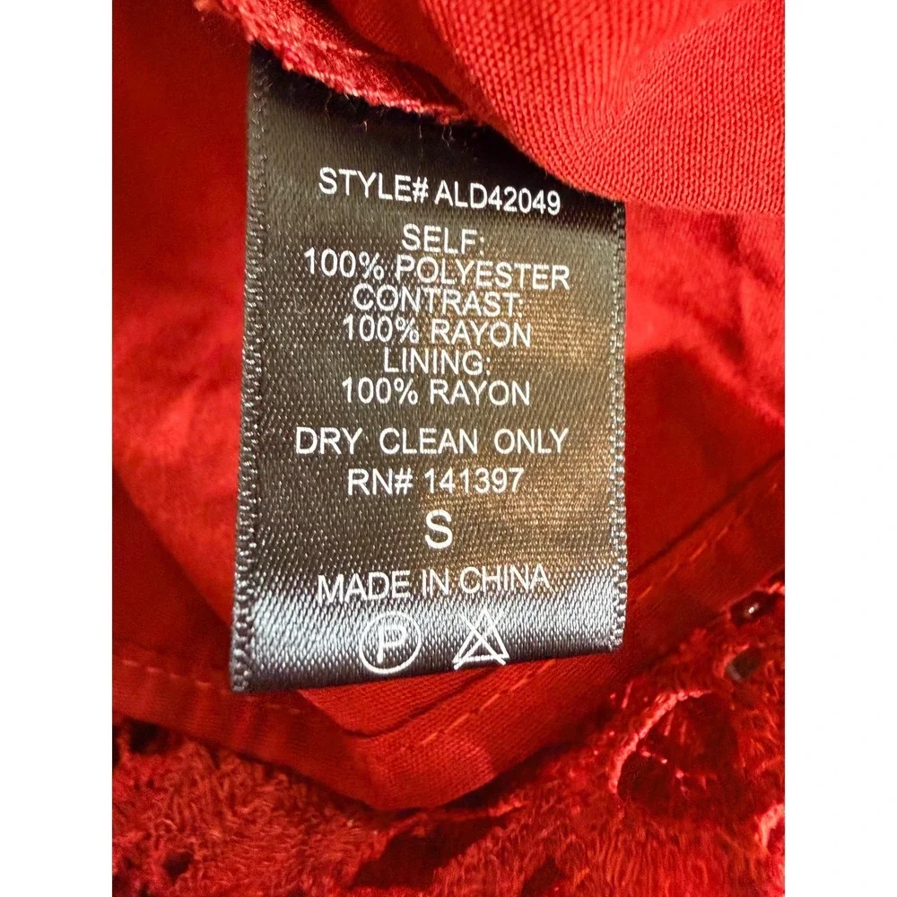 ASTR The Label Red Lace Cami Midi Dress Scalloped Wedding Guest Size S - Picture 5 of 16